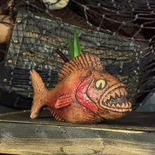 Jungle River Piranha ceramic Tiki Mug - 3 Limited Editions of 275 Combined - Made in USA - Ready to Ship in about a month - (FREE Shipping in U.S.)