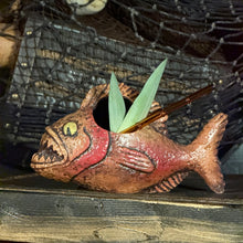 Jungle River Piranha ceramic Tiki Mug - 3 Limited Editions of 275 Combined - Made in USA - Ready to Ship in about a month - (FREE Shipping in U.S.)