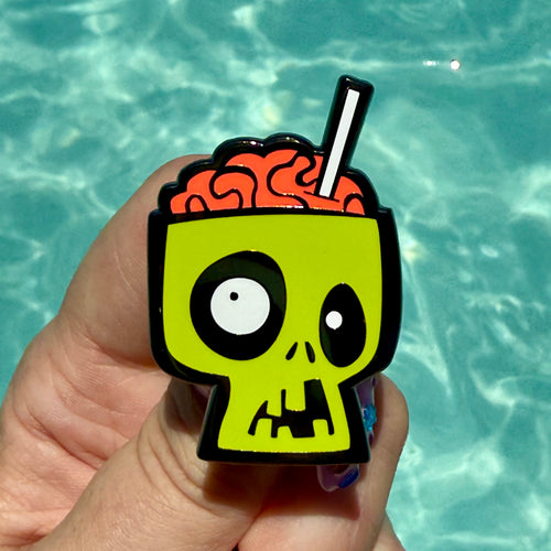 Jeff Granito's 'Sip for Brains - Green' Enamel Pin - Ready to Ship!