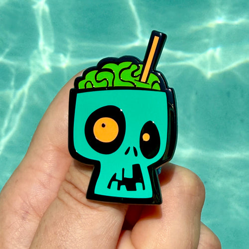 Jeff Granito's 'Sip for Brains - Blue' Enamel Pin - Ready to Ship!