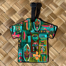 Vibrant tropical design luggage tag by Jeff Granito, featuring a secure strap and space for personal information.
