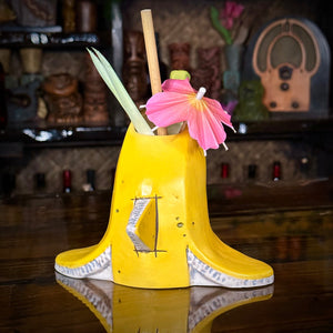 Flipper Sipper - Ceramic Tiki Mug, sculpt by Thor - DECOR USE ONLY - Ready to Ship! (FREE SHIPPING in U.S.)