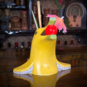 Flipper Sipper - Ceramic Tiki Mug, sculpt by Thor - DECOR USE ONLY - Ready to Ship! (FREE SHIPPING in U.S.)