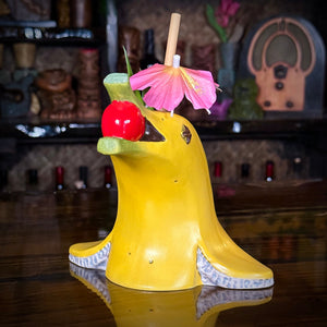 Flipper Sipper - Ceramic Tiki Mug, sculpt by Thor - DECOR USE ONLY - Ready to Ship! (FREE SHIPPING in U.S.)