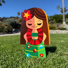 Jeff Granito's 'Hula Holidays' Metal Yard Stakes Set of THREE (3)