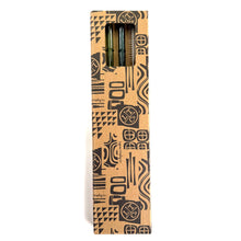 'Monstera' Glass Bamboo Straw Set of Two (2) - Ready to Ship!