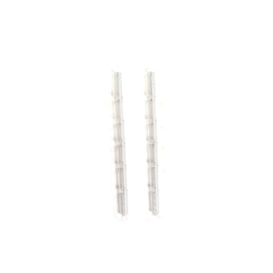 'Clear' Glass Bamboo Straw Set of Two (2) - Ready to Ship!