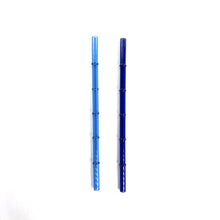 'Ocean' Glass Bamboo Straw Set of Two (2) - Ready to Ship!