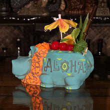 Hippo in Paradise "Bubbles" Tiki Mug, sculpt by Thor - DECOR USE ONLY - Ready to Ship! (FREE SHIPPING in U.S.)