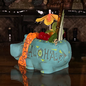 Hippo in Paradise "Bubbles" Tiki Mug, sculpt by Thor - Limited Edition / Limited Time Pre-Order