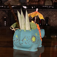 Hippo in Paradise "Bubbles" Tiki Mug, sculpt by Thor - DECOR USE ONLY - Ready to Ship! (FREE SHIPPING in U.S.)