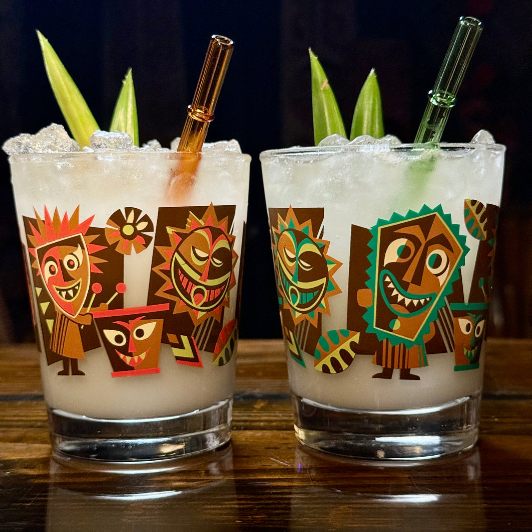 'Hula World Drummers' Mai Tai Cocktail Glass (1) - Ready to Ship!