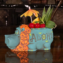 Hippo in Paradise "Bubbles" Tiki Mug, sculpt by Thor - DECOR USE ONLY - Ready to Ship! (FREE SHIPPING in U.S.)