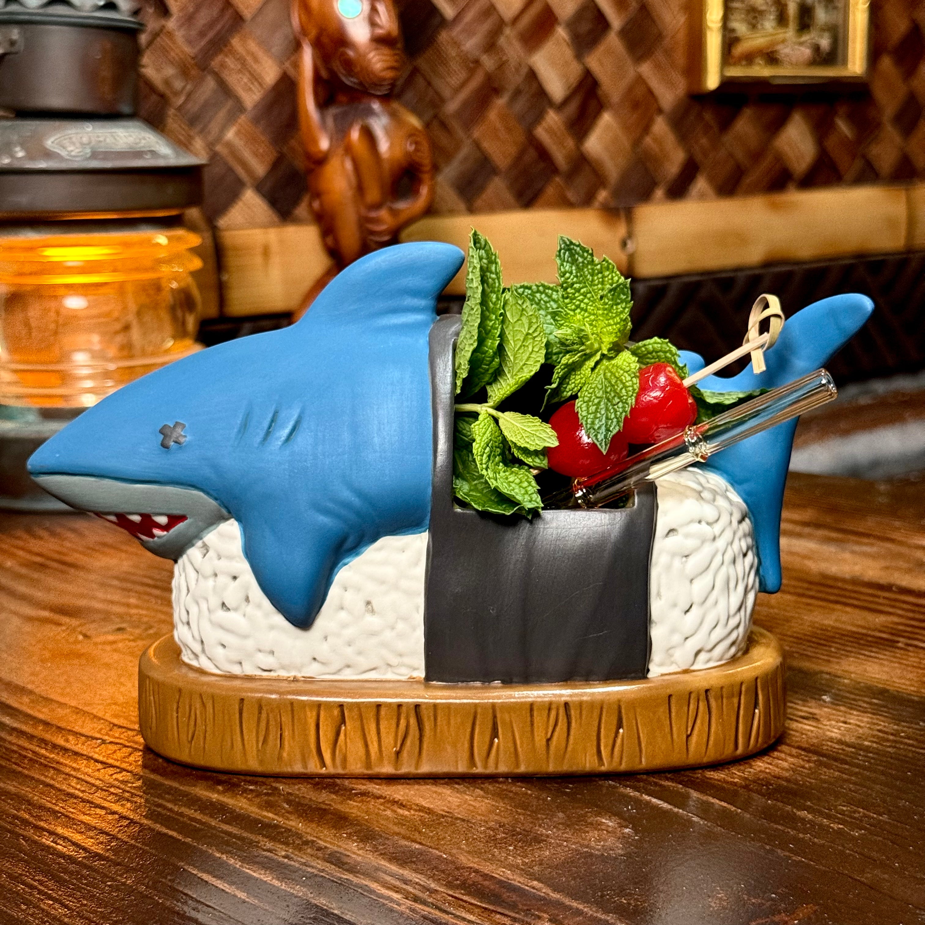 Shark Musubi (Coral Reef) - Ceramic Tiki Mug – Tikiland Trading Co.