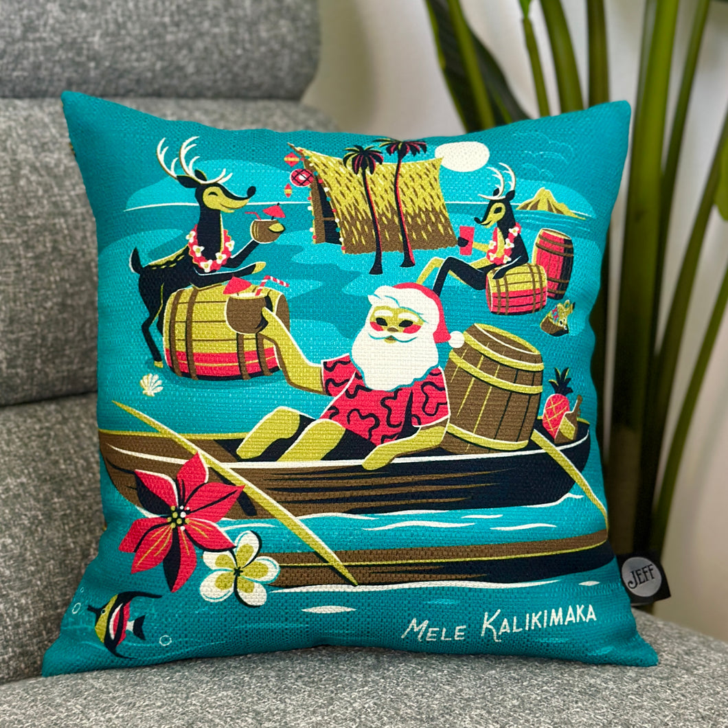 Jeff Granito's 'Rum Rum Reindeer' Pillow Cover - Ready to Ship! (FREE SHIPPING in U.S.)