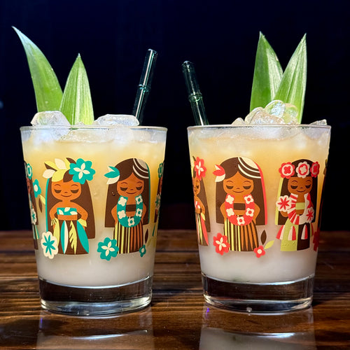 'It's A Hula World' Mai Tai Cocktail Glass (1) -  - Ready to Ship / Rolling Pre-Order