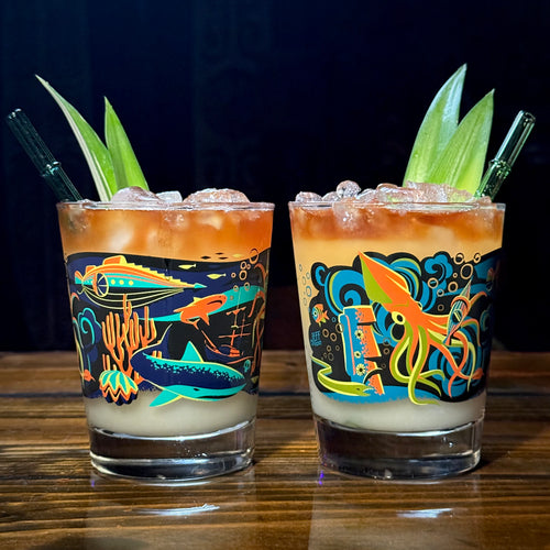 Jeff Granito's '20,000 Fears Under The Sea' Mai Tai Cocktail Glass (1) - Ready to Ship!