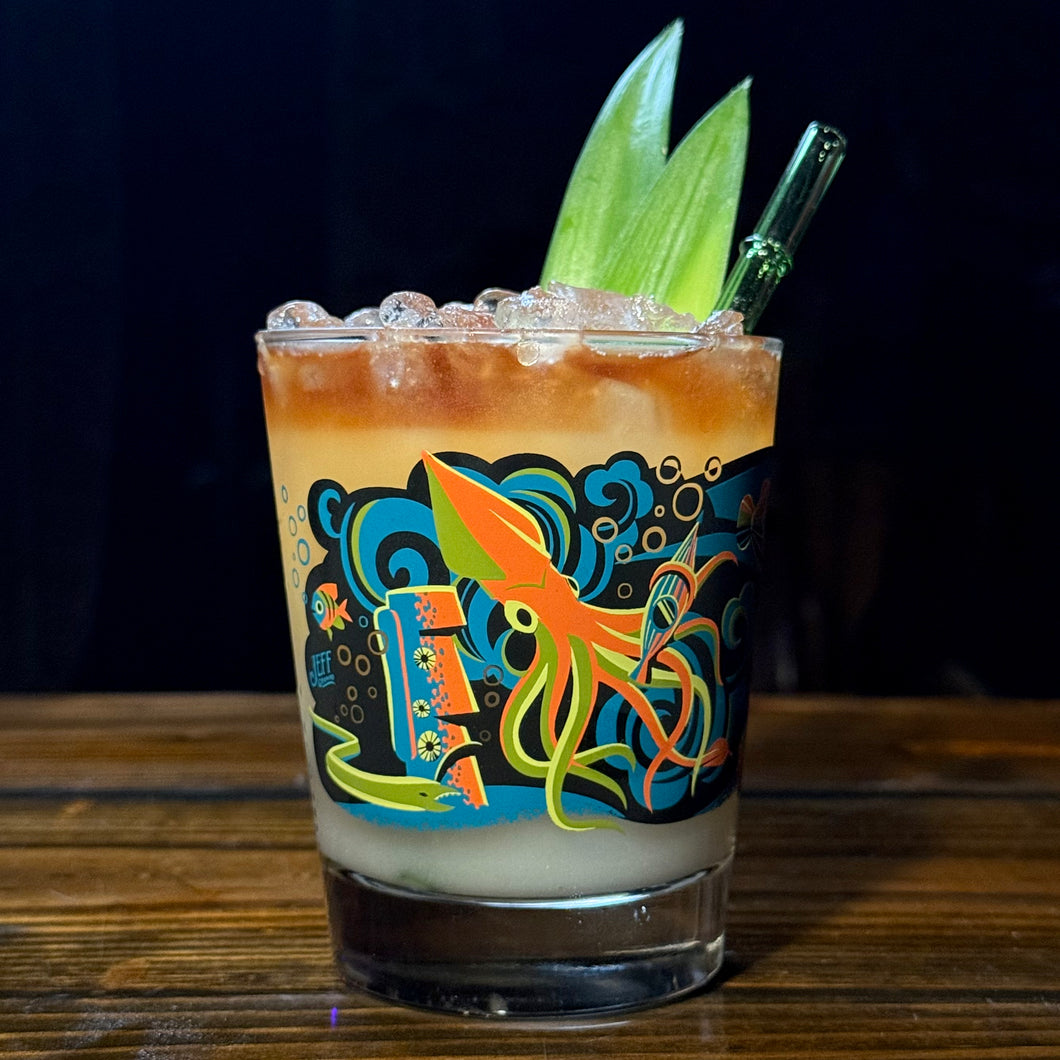 Jeff Granito's '20,000 Fears Under The Sea' Mai Tai Cocktail Glass (1) - Ready to Ship!