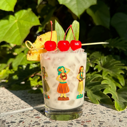 Jeff Granito's 'Hula Dolls' Mai Tai Cocktail Glass - Rolling Pre-Order / Ready-to-Ship!