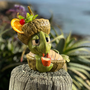 Tiki tOny's Luau Louie the Sippin' Turtle Tiki Mug, sculpt by Thor - DECOR USE ONLY - Ready to Ship! (FREE SHIPPING in U.S.)