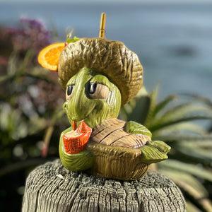 Tiki tOny's Luau Louie the Sippin' Turtle Tiki Mug, sculpt by Thor - DECOR USE ONLY - Ready to Ship! (FREE SHIPPING in U.S.)