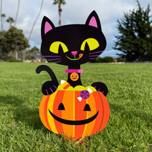 Jeff Granito’s ’Not-So-Scary Black Cats’ Large Metal Yard Stake Set of TWO (2)