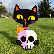 Jeff Granito’s ’Not-So-Scary Black Cats’ Large Metal Yard Stake Set of TWO (2)