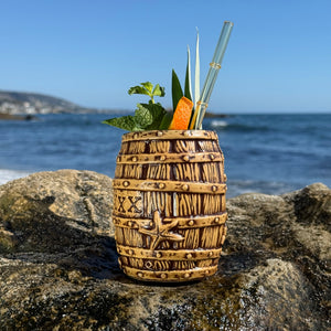 Sunken Rum Barrel, Shallow Seas Edition- Ceramic Tiki Mug, sculpted by Thor  - Limited Edition / Limited Time Pre-Order (FREE Shipping in U.S.)