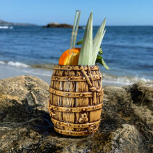 Sunken Rum Barrel, Shallow Seas Edition- Ceramic Tiki Mug, sculpted by Thor  - Limited Edition / Limited Time Pre-Order (FREE Shipping in U.S.)