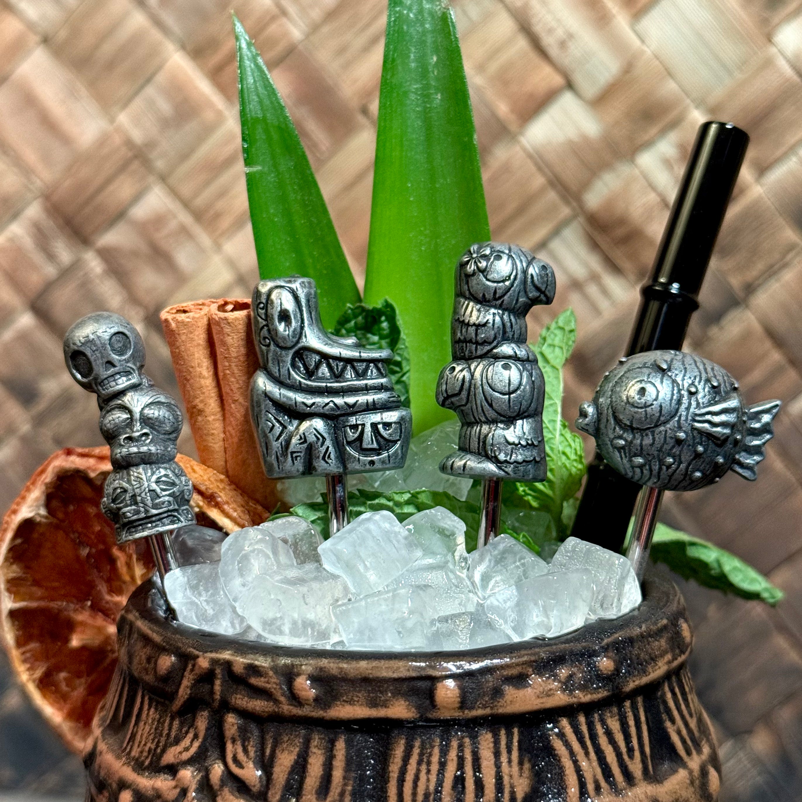 Tiki tOny's 'Best of Tiki' Sculpted Metal Swizzle Sticks - Set of