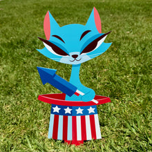 Jeff Granito's 'Rocket Cat' Large Metal Yard Stake - Pre-Order!