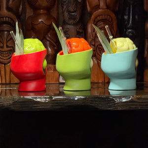 Jeff Granito's Sip for Brains (Rotten Red + Oozy Blue + Gang-Green) - Ceramic Zombie Tiki Mugs - Limited Edition / Limited Time Pre-Order