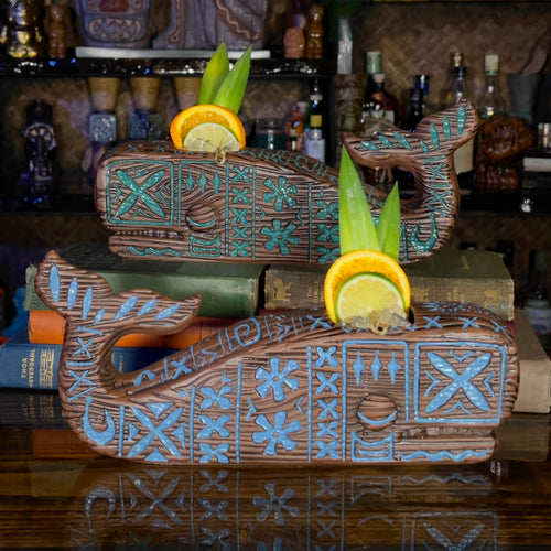 Tiki Whale Tiki Mug (2nd Edition Light Blue), designed Sheryl Schroeder and sculpted by Thor - Limited Edition / Limited Time Pre-Order