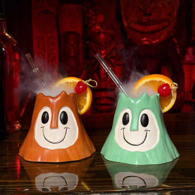 Tiki tOny's BobCano (Burnt Orange + Mint Green) - Ceramic Tiki Mugs - Limited Edition / Limited Time Pre-Order