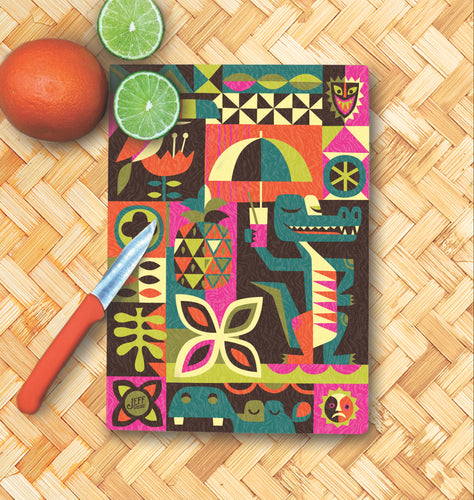 'It's A Tiki World' Glass Cutting Board