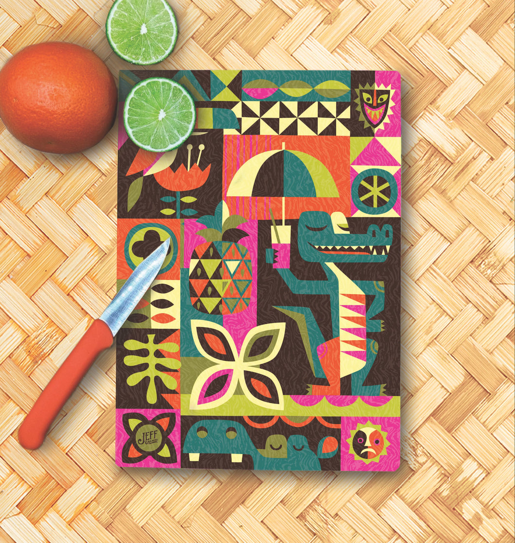 'It's A Tiki World' Glass Cutting Board