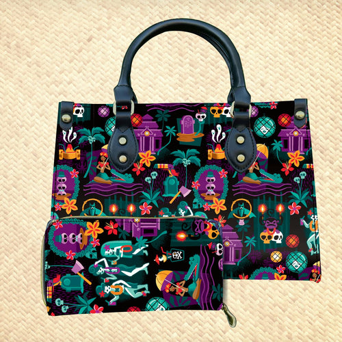 'Hula Haunts' Handbag and Zippered Wallet Set - Ready to Ship!