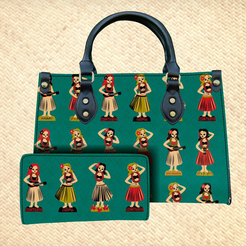 Jeff Granito's 'Hula Dolls' Handbag and Zippered Wallet Set - Ready to Ship!