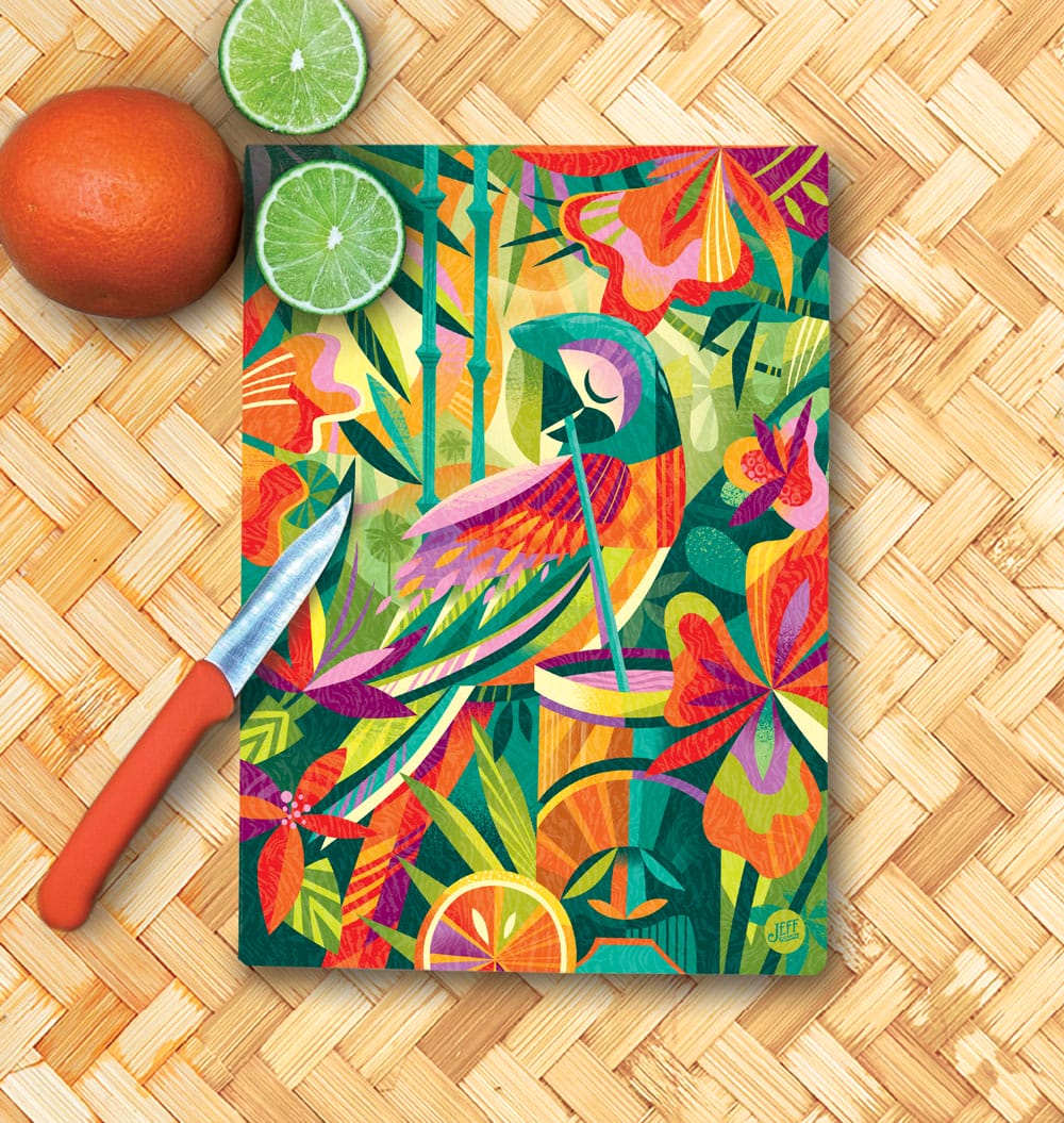 Jeff Granito's 'Jungle Bird' Glass Cutting Board - Rolling Pre-Order / Ready to Ship!