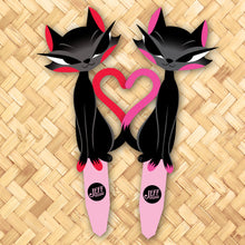 Jeff Granito's 'Liz and Eddie' Love Cats Metal Yard Stake Set of TWO (2) - Pre-Order