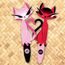 Jeff Granito's 'Ava and Frank' Love Cats Metal Yard Stake Set of TWO (2) - Pre-Order