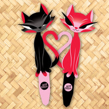 Jeff Granito's 'Liz and Desi' Love Cats Metal Yard Stake Set of TWO (2) - Pre-Order