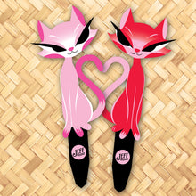 Jeff Granito's 'Ava and Desi' Love Cats Metal Yard Stake Set of TWO (2) - Pre-Order