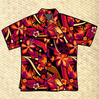Jeff Granito's 'Mauna Pele' Classic Aloha Button Up-Shirt - Unisex - Ready to Ship