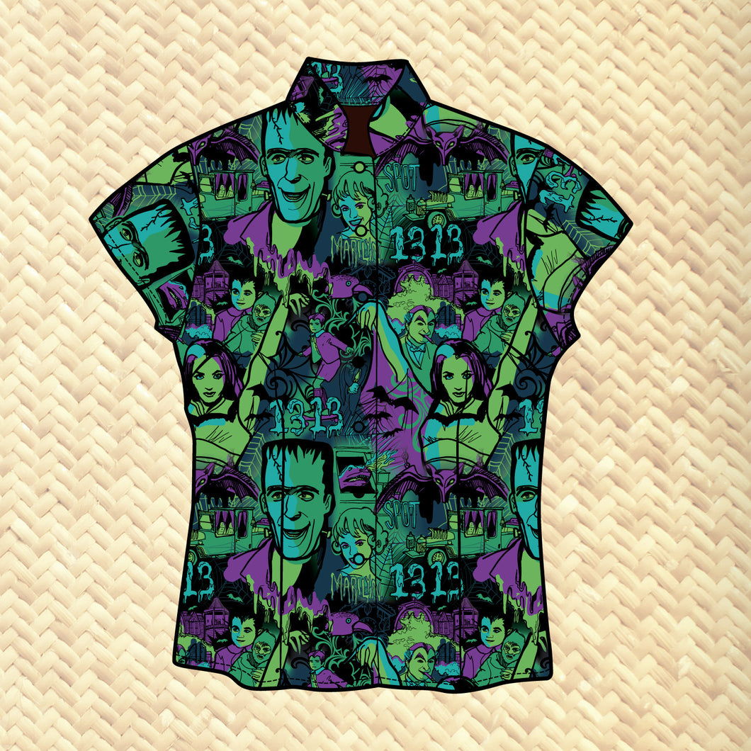 Jeff Granito's '13 Mockingbirds' Classic Aloha Button Up-Shirt - Womens - Ready to Ship!