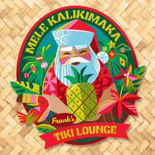 Personalized metal sign by Jeff Granito featuring festive artwork for 'Mele Kalikimaka' and customizable text options.