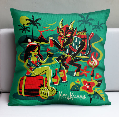 Jeff Granito's 'Merry Krampus' Pillow Cover - Ready to Ship! (FREE SHIPPING in U.S.)