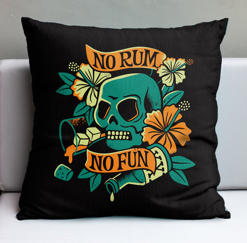 Jeff Granito's 'No Rum No Fun' Pillow Cover - Ready to Ship! (FREE SHIPPING in U.S.)