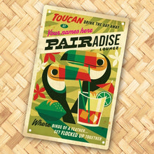 'Toucan Pairadise' Personalized Metal Bar Sign