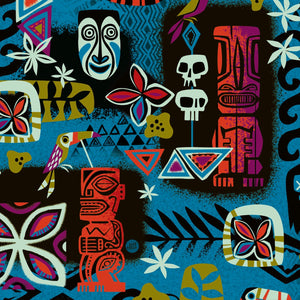 Jeff Granito's 'Blue Tiki Safari' Pareo - Ready to Ship / Rolling Pre-Order (FREE SHIPPING in U.S.)